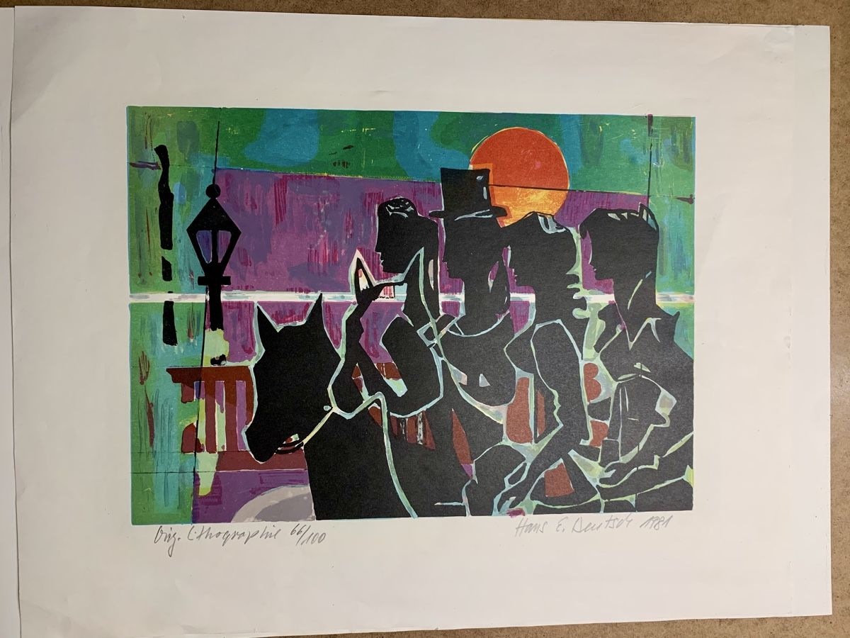 Grafica & Litografie: Hans E. Deutsch Original Lithographie, Reiter – Usato da Horn venduto da Cramba