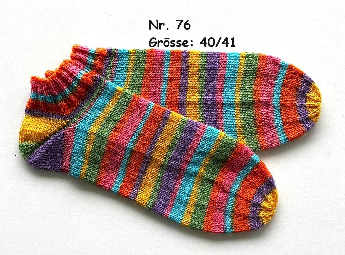 Calze: Sneaker - Socken handgestrickt  Gr.40/41  Nr.76 – Nuovo e nell'imballaggio originale da Täuffelen venduto da sohalt
