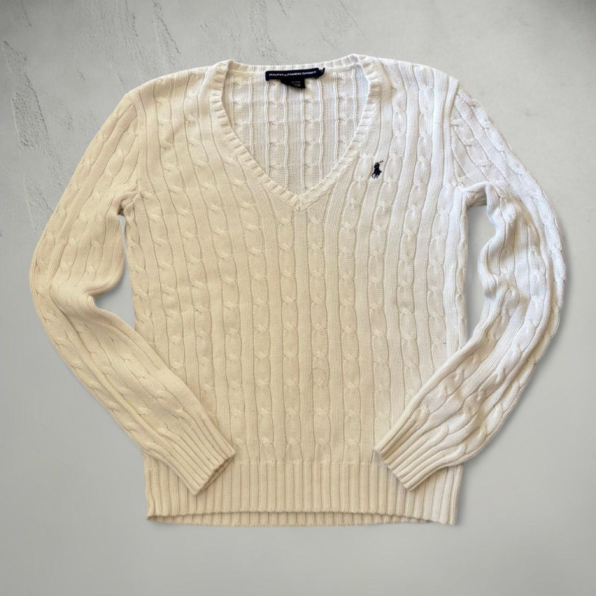 Ralph Lauren Maglioni & Felpe: Pullover Ralph Lauren Zopfstrick V-Ausschnitt Weiss Grösse M – Nuovo (secondo la descrizione) da Basel venduto da archive. 3