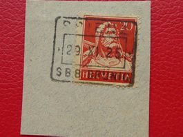 BAHNPOST: BRIENZ S.B.B. BRÜNIG 1925, (Stempel Eingefasst !)