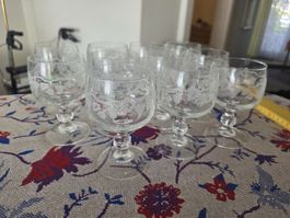 Set Weinglaeser Weinreben Muster 11 Stueck