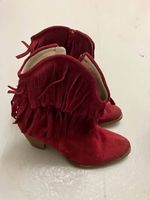 Echt Leder Stiefeletten mit Fransen