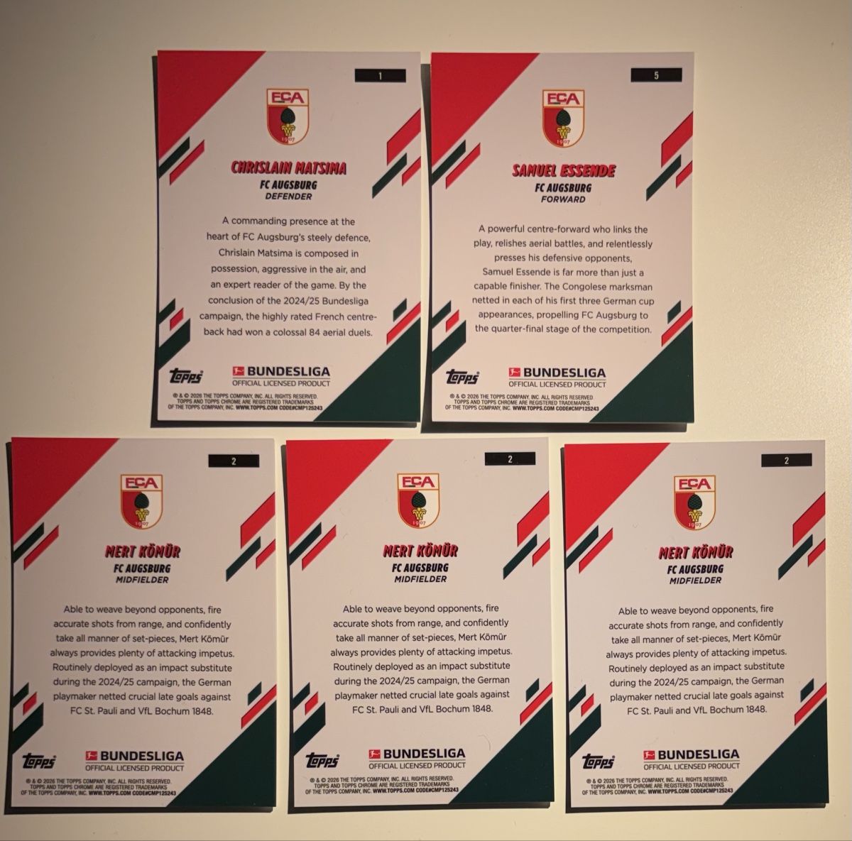 Topps Carte collezionabili: FC Augsburg Topps Chrome Bundesliga – Nuovo (secondo la descrizione) da Meilen venduto da rr0 1