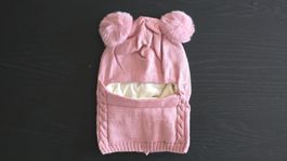 👣 Baby Sturmhaube mit süssen Bommeln