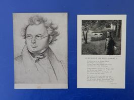 Alt, 2x Franz Schubert Kunstkarten