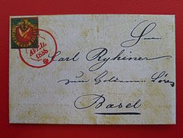 1848: Basler Taube auf Rhiner Nachdruck-Brief, preiswert !