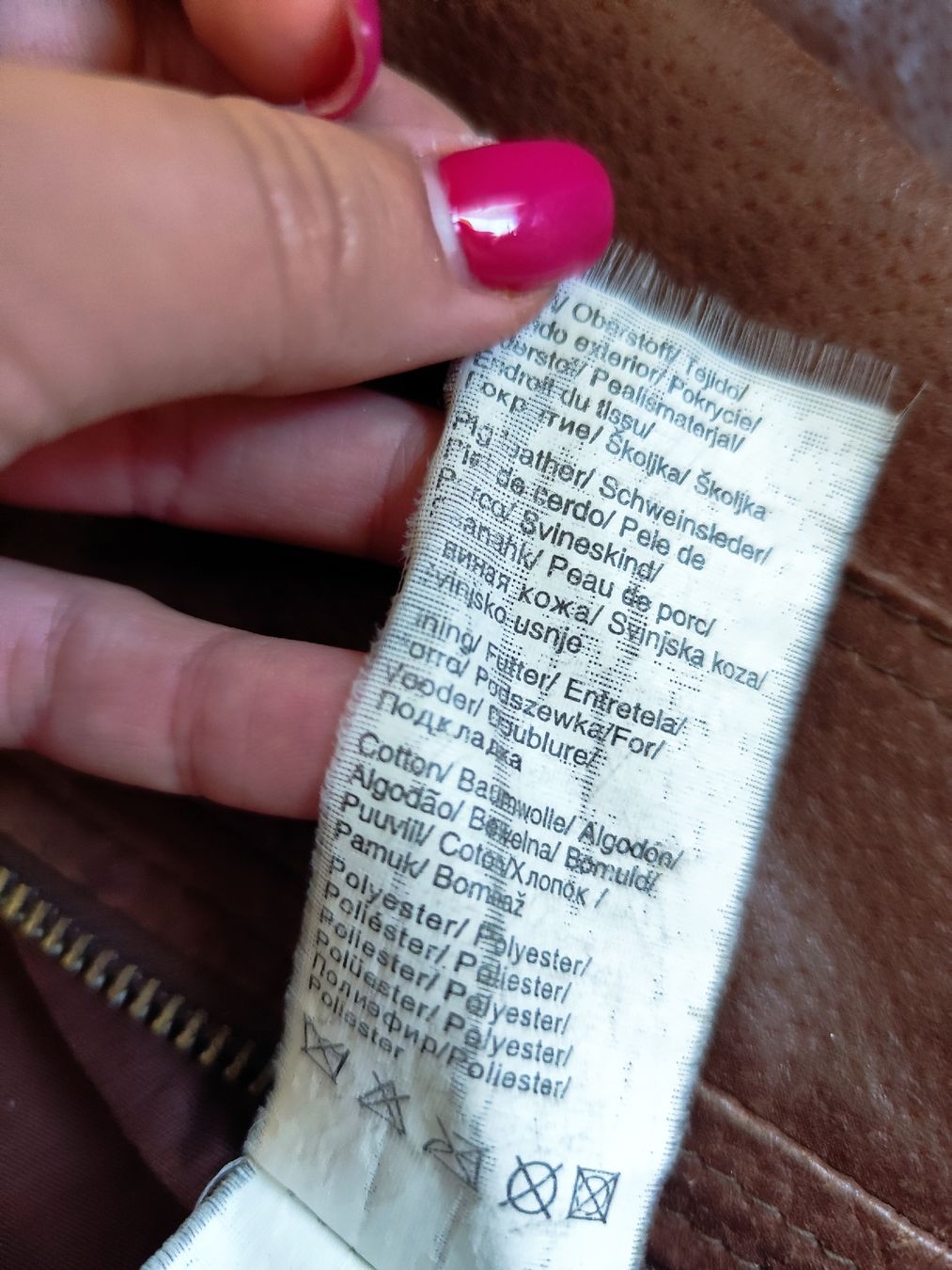 Only Giacche: DEFEKT Brown Leather Jacket "Only"  – Difettoso da Mägenwil venduto da VintageGirly 9