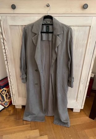 Neuwertig Langer Chen Trenchcoat, Ökolabel, taupe, S
