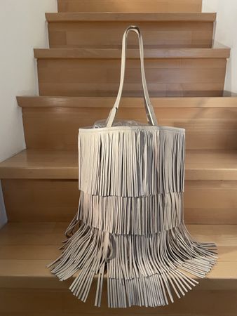 Damen Ledertasche mit Fransen beige sehr guter Zustand 🌷