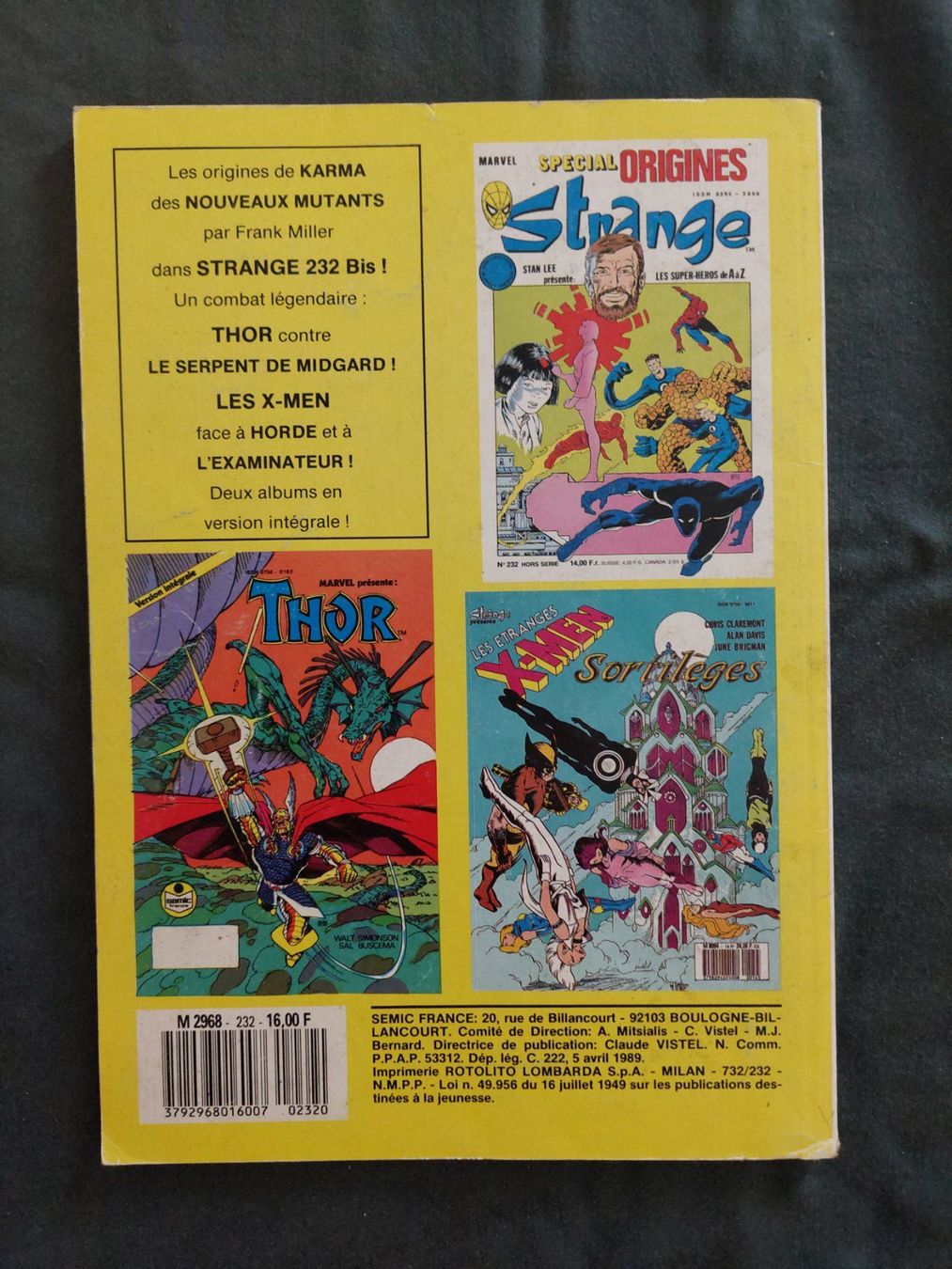 Fumetti: Strange No 232 Avril 1989 TBE – Usato da Genève venduto da Blu_BD 1