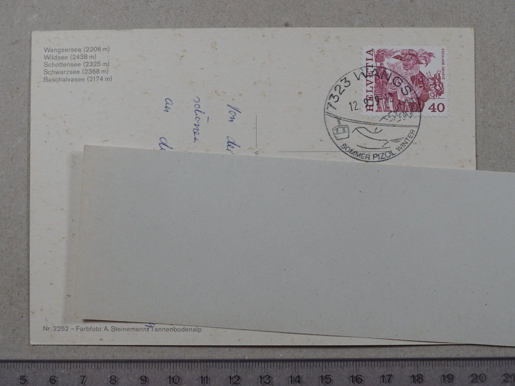 Cartes postales: Wangs, Wangsersee, 1979, Wildsee – D'occasion à Lenzburg par fh1 1