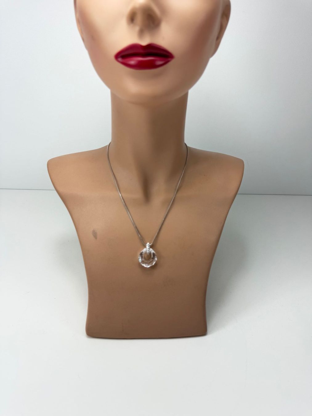 Swarovski Catenine: SWAROVSKI Halskette mit Glas Ring Anhänger – Usato da Zürich venduto da Arche_Brockenhaus 6