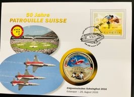 Patrouille Suisse  Numisbrief versilberte Medaille 2016