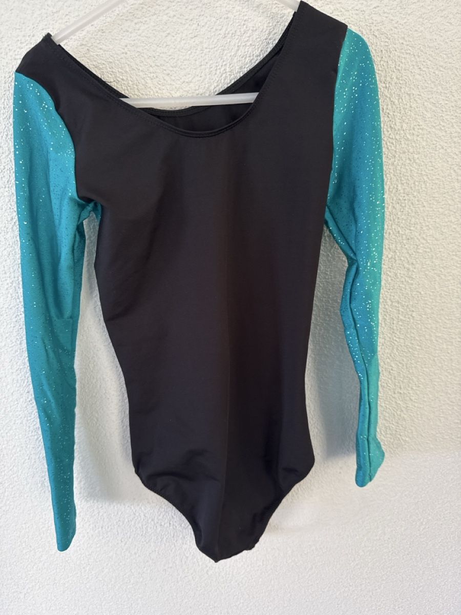 Scarpe, pantaloni & magliette da ginnastica: Turnanzug schwarz-tuerkis langarm Gr. 140 – Nuovo (secondo la descrizione) da Freidorf TG venduto da nad_fxh7 1