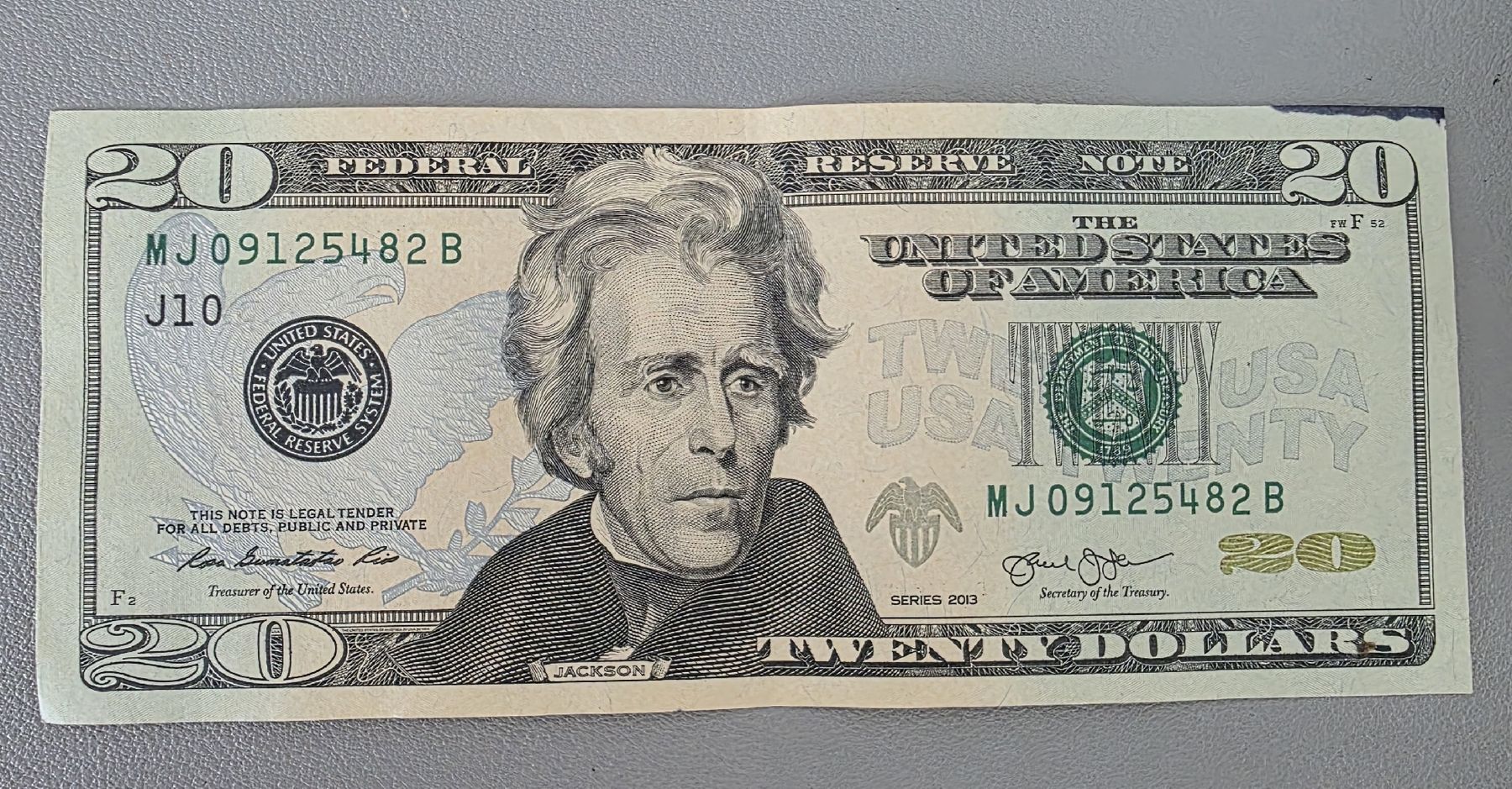 Banconote: 20 USA Dollar - JACKSON Serie 2013 – Usato da Niederuzwil venduto da 262305