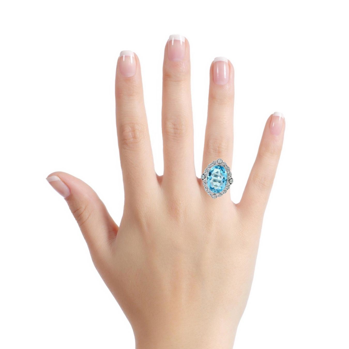 Bagues: Aquamarin Ring & Diamanten 14k Gold – D'occasion à Embrach par estzeh1 5