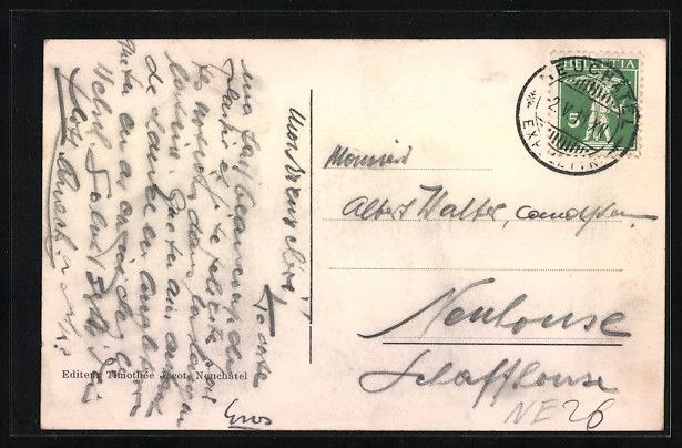 Cartoline postali: Neuchâtel, Café-Restaurant du Théâtr – Usato da Berlin venduto da bartko-reher 1