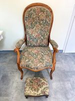 Antiker Ohrensessel mit Fussschemel,Vintage Look,top Zustand
