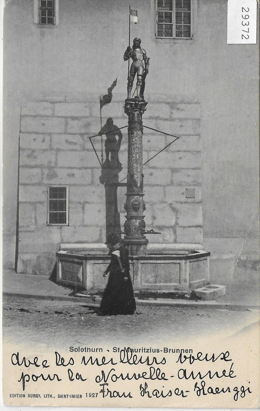 Ansichtskarten: Solothurn - St. Mauritzius-Brunnen – Gebraucht aus Ettingen von Kartenplanet