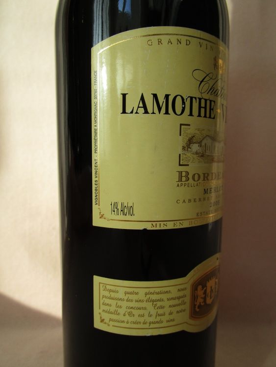 Vino: 2005 Chateau Lamothe Vincent, Bordeaux, Merlot/ IF010 – Nuovo (secondo la descrizione) da Eschenbach SG venduto da brocarte 2