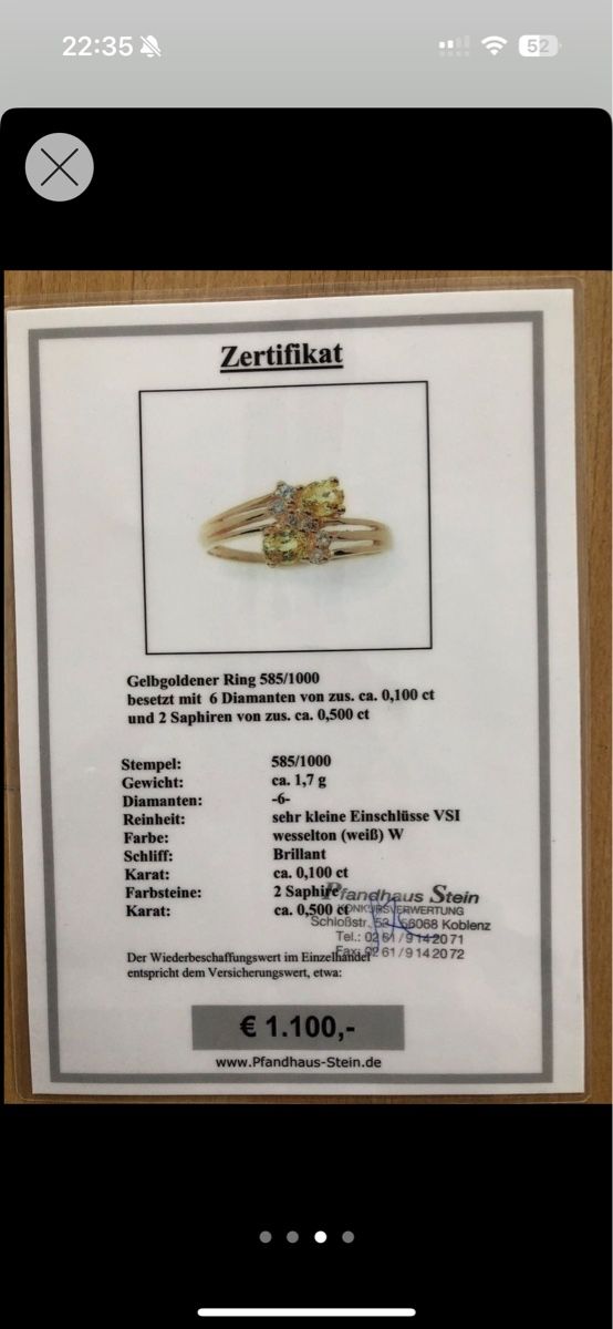 Anelli: Gold Ring mit Diamanten – Difettoso da Muri b. Bern venduto da Ameliaa83 1