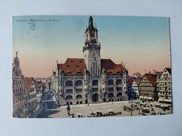 Alte Ansichtskarte Stuttgart Marktplatz m. Rathaus, 1911