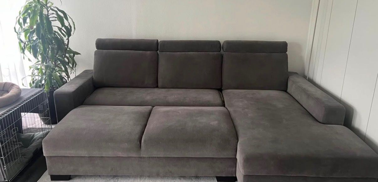Sofas: 3er-Bettsofa mit Récamiere, rechts/Tallmyra mittelgrau – Gebraucht aus Wohlen AG von kurt.jazzmane 1