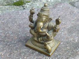 Bronze Figur, Ganesha, Skulptur, Massivbronze, Indien