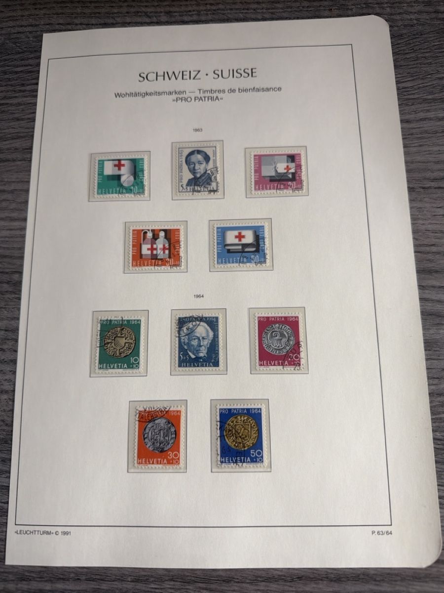 Alle Briefmarken: Schweizer Briefmarken Pro Patria 1963/64, – Neu (gemäss Beschreibung) aus Tafers von Tschanz-Solutions