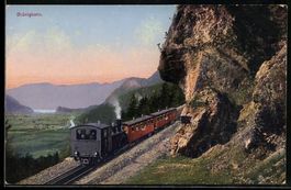 AK Brünigbahn am Felsen
