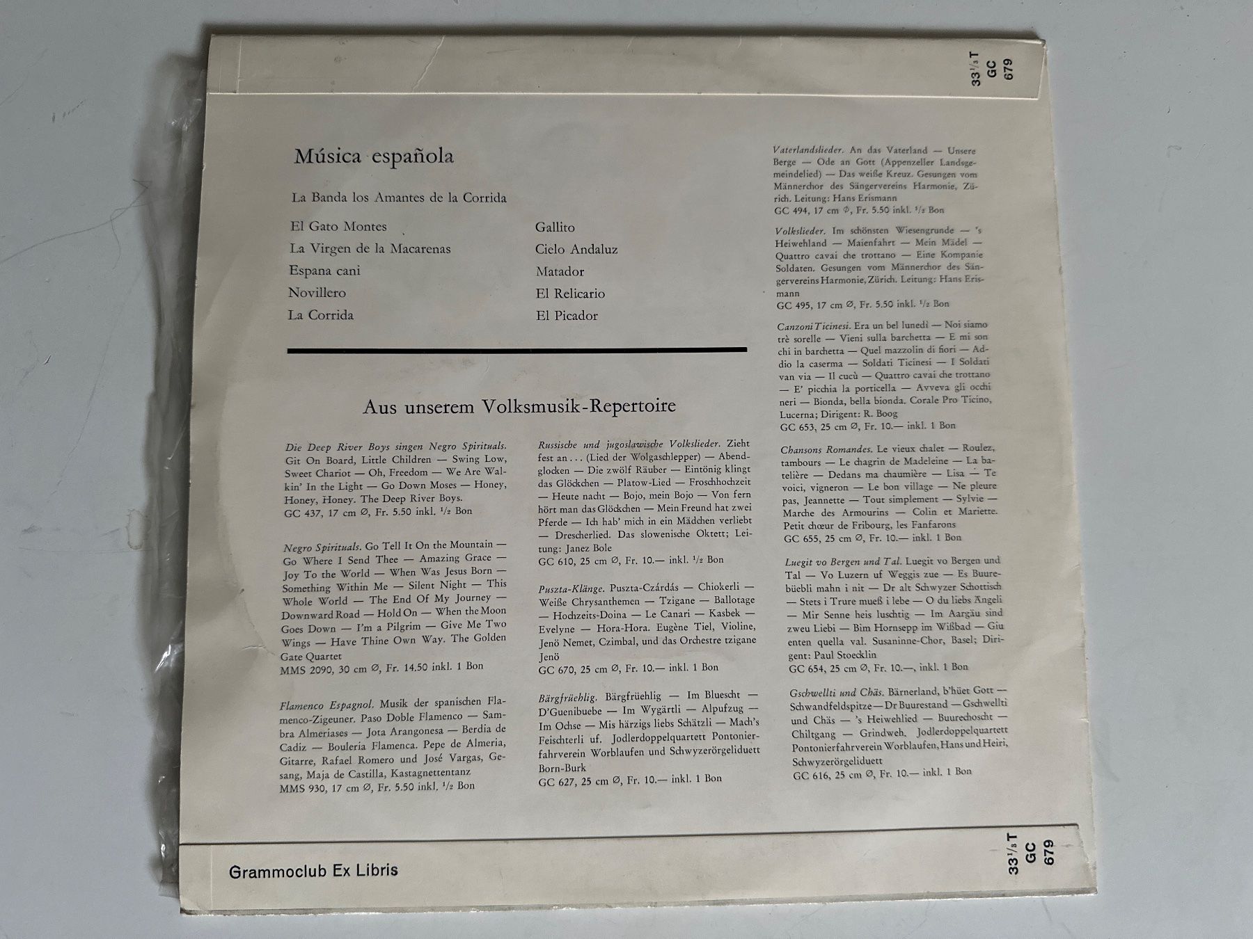 Schallplatten: Música espagñola – Gebraucht aus Zürich von Chaeffeler 1