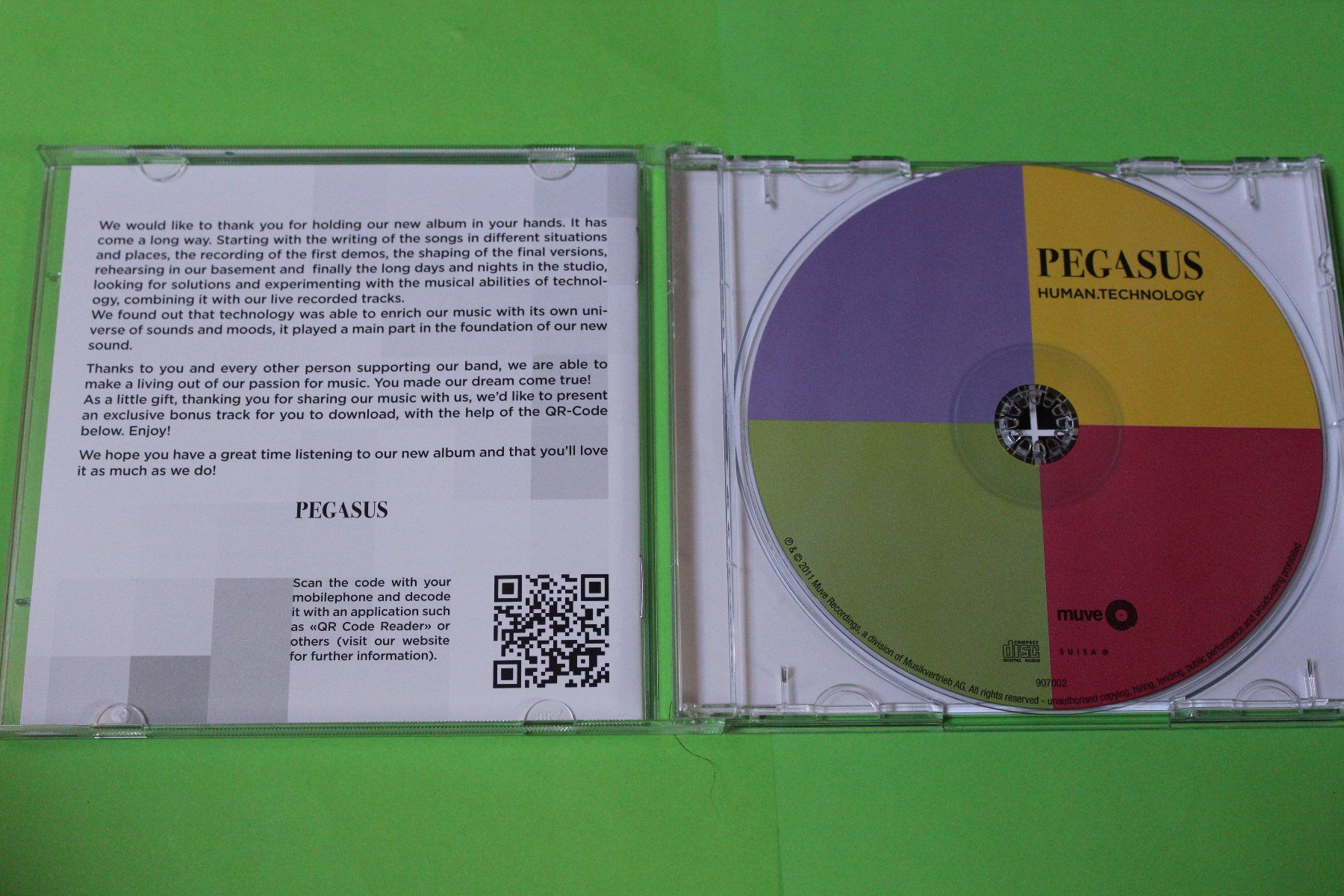 CDs: PEGASUS - HUMAN TECHNOLOGY CD 2011 (Swiss Music) – Gebraucht aus Tübach von JamesStone 2