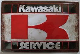Blechschild 3D-KAWASAKI-SERVICE