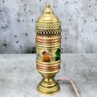 Ancienne lanterne lampe orientale en cuivre et laiton doré
