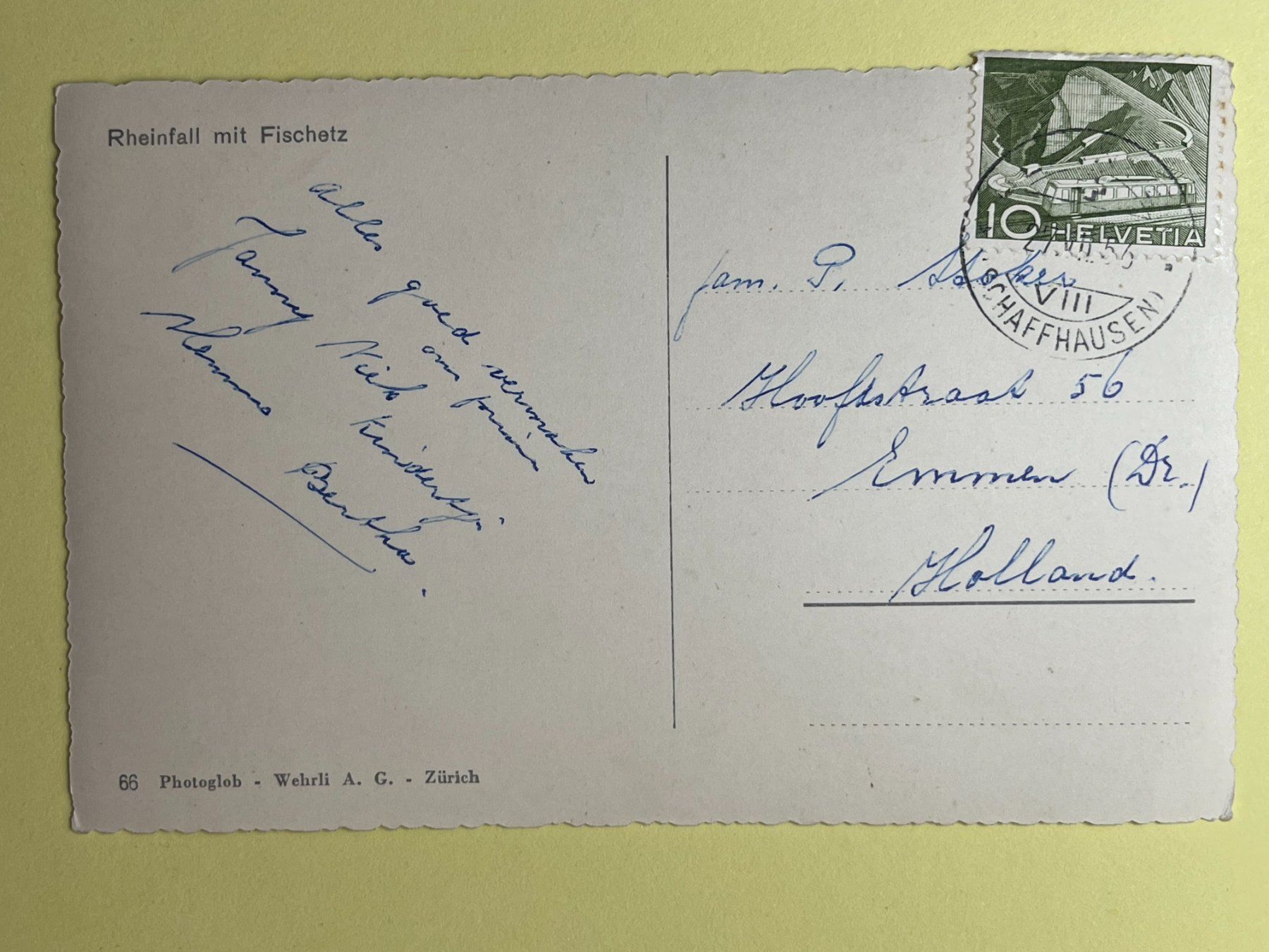 Cartoline postali: Rheinfall mit Fischetz – Usato da Steg VS venduto da danwer74 1
