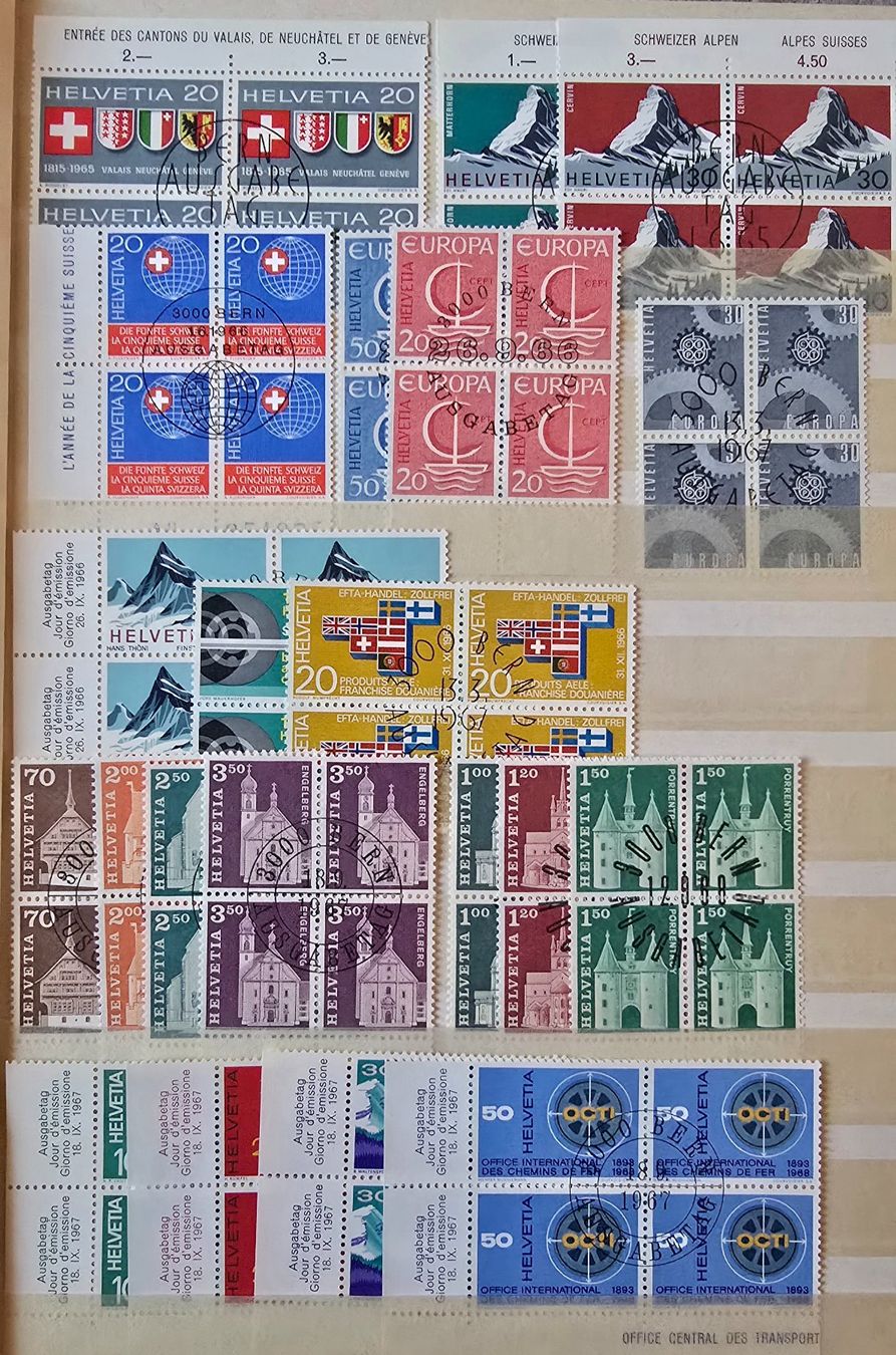 Tous les timbres: Sammlung Viererblocks ET Originalgummi – D'occasion à Duebendorf par Dguguseli