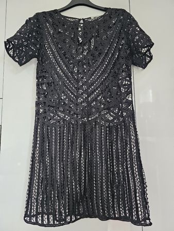 Robe/Tunique Originale "Suncoo"/dentelle/crochet noir/T:40