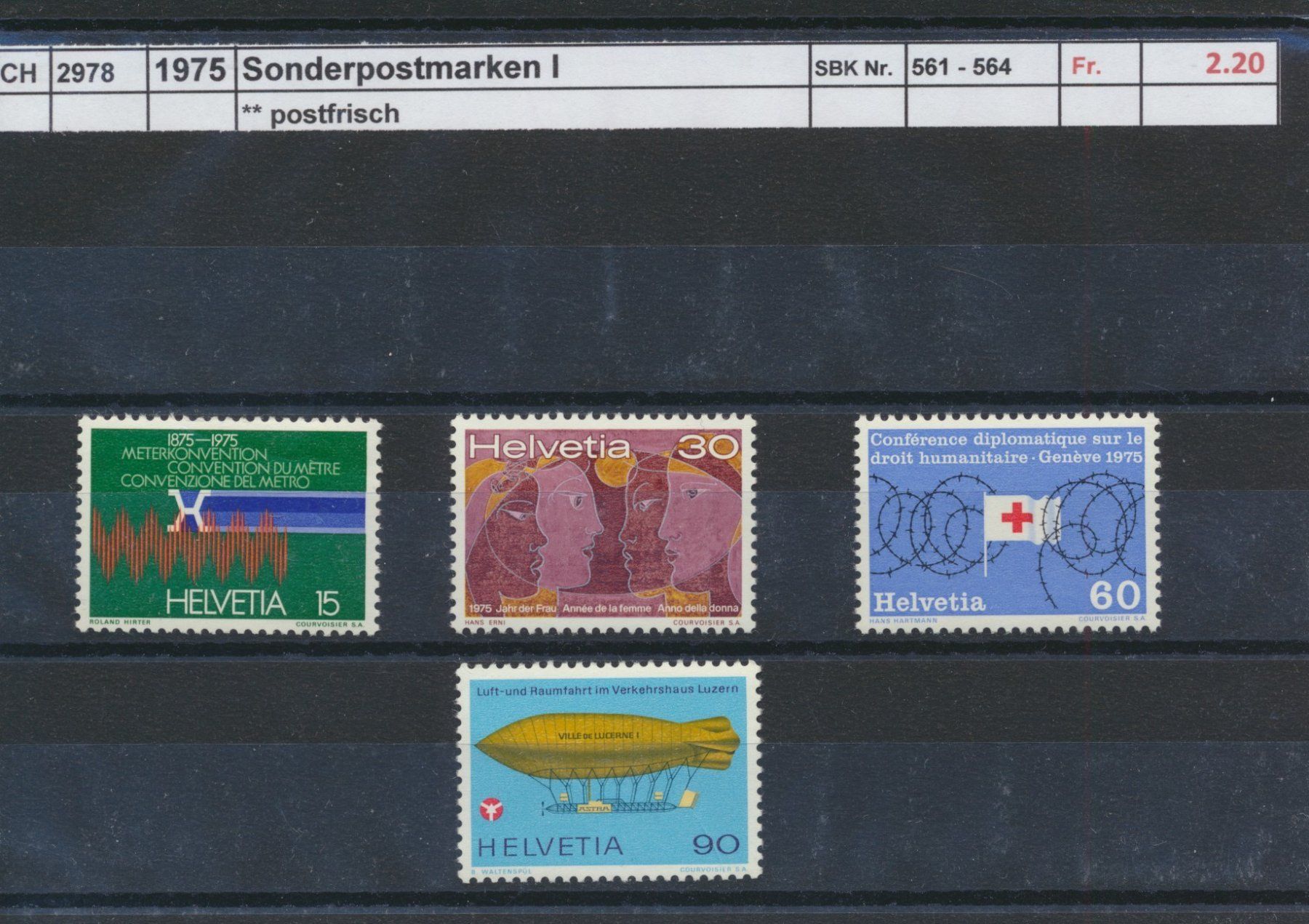 Alle Briefmarken: 1975 "Sonderpostmarken I", ** postfrisch – Neu (gemäss Beschreibung) aus Winterthur von Zupogeru