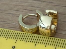 Luxus Elegante Creolen Mini Edelstahl Ohrstecker Farbe Gold