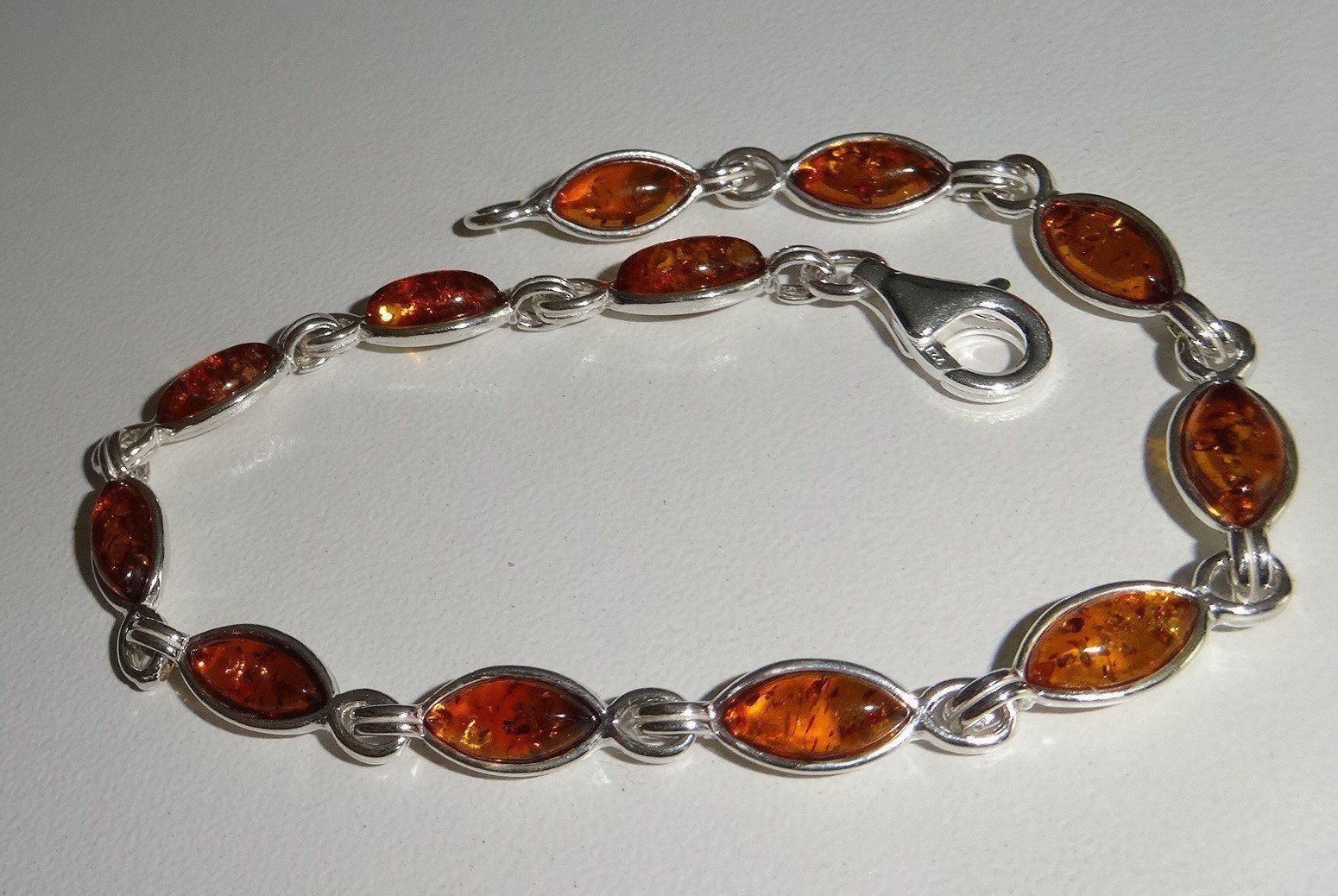 Bracciali & Braccialetti: Bernstein Armband 925 Silber VP 95,- – Nuovo e nell'imballaggio originale da Visp venduto da steinschmuckwelt