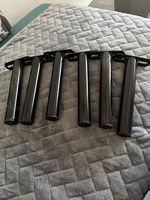 Lot de 6 pieds en métal noir  24 cm Sommier Canapé Fauteuil