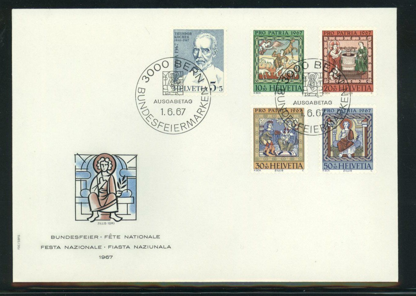 Tutti i francobolli: 1967, Pro Patria, FDC – Usato da Willisau venduto da Vollstempel