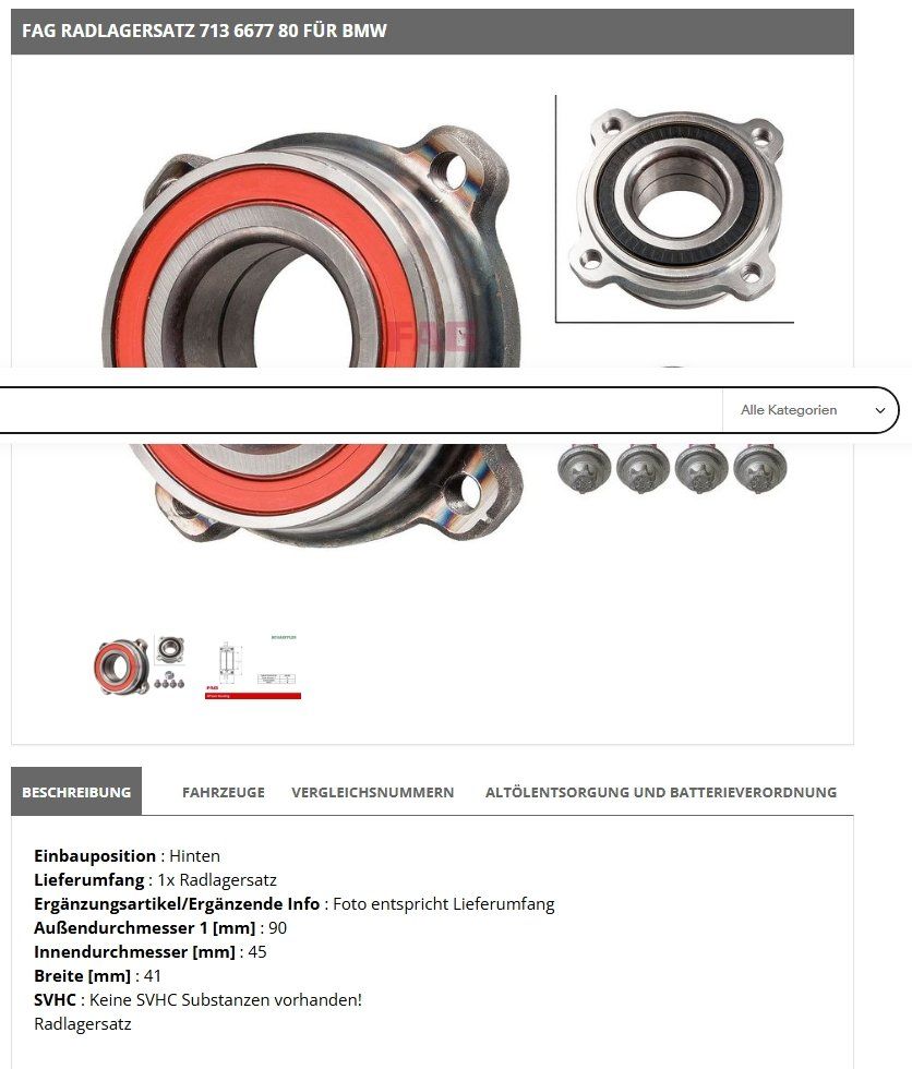 BMW Alle Autoersatzteile: Radlagersatz BMW – Neu und originalverpackt aus Müllheim Dorf von Linus18 5