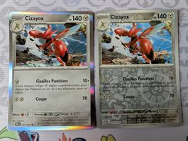 🇫🇷 Pokémon lot 2 cartes Cizayox holo/reverse (OBF) FR