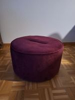 Samt-Pouf / Polsterhocker von Micasa in Bordeaux