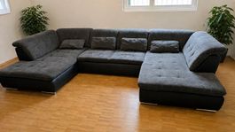 Wohnlandschaft - Sofa mit Auszug, anthrazit, ab Fr. 1.-