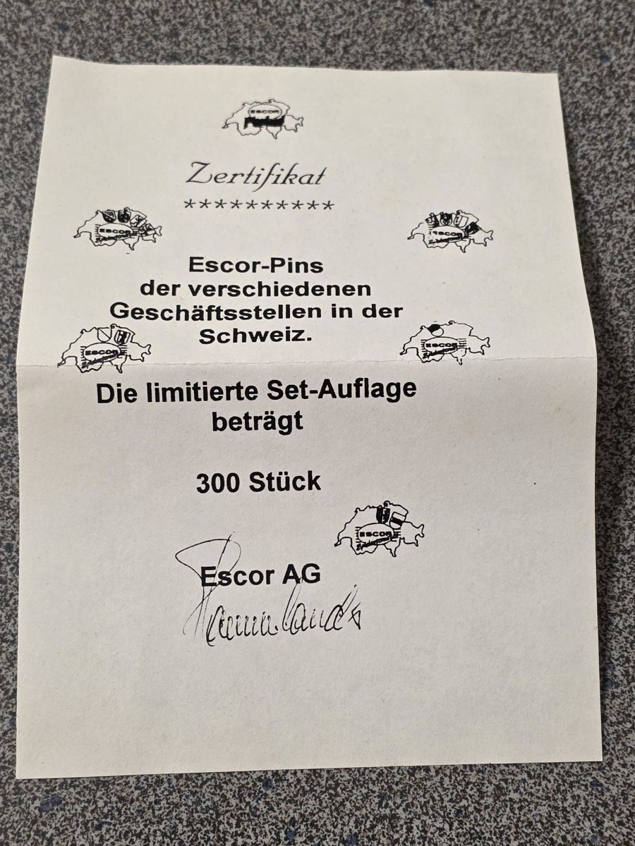 Placchette & Badge: PIN - Set „ESCOR“ – Usato da Wangen b. Olten venduto da Finolino28 9