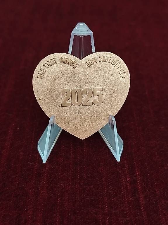 Tutti le monete: 1 OZ Kupfermünze "Valentine" – Nuovo e nell'imballaggio originale da Diepoldsau venduto da Unique-Coins 2