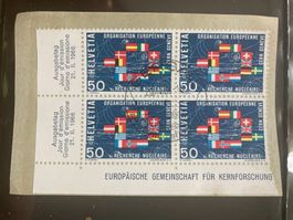Schweiz 1966 CERN 4er-Block auf Papier gest. GERSAU 20.V.66