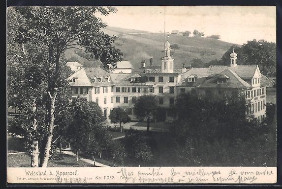 Cartoline postali: Weissbad b. Appenzell, Ortsansicht mit G – Usato da Berlin venduto da bartko-reher